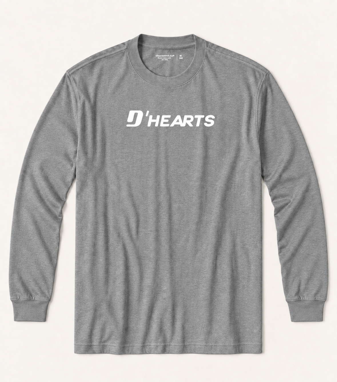 D'HEARTS unisex long sleeve in Heather Gray