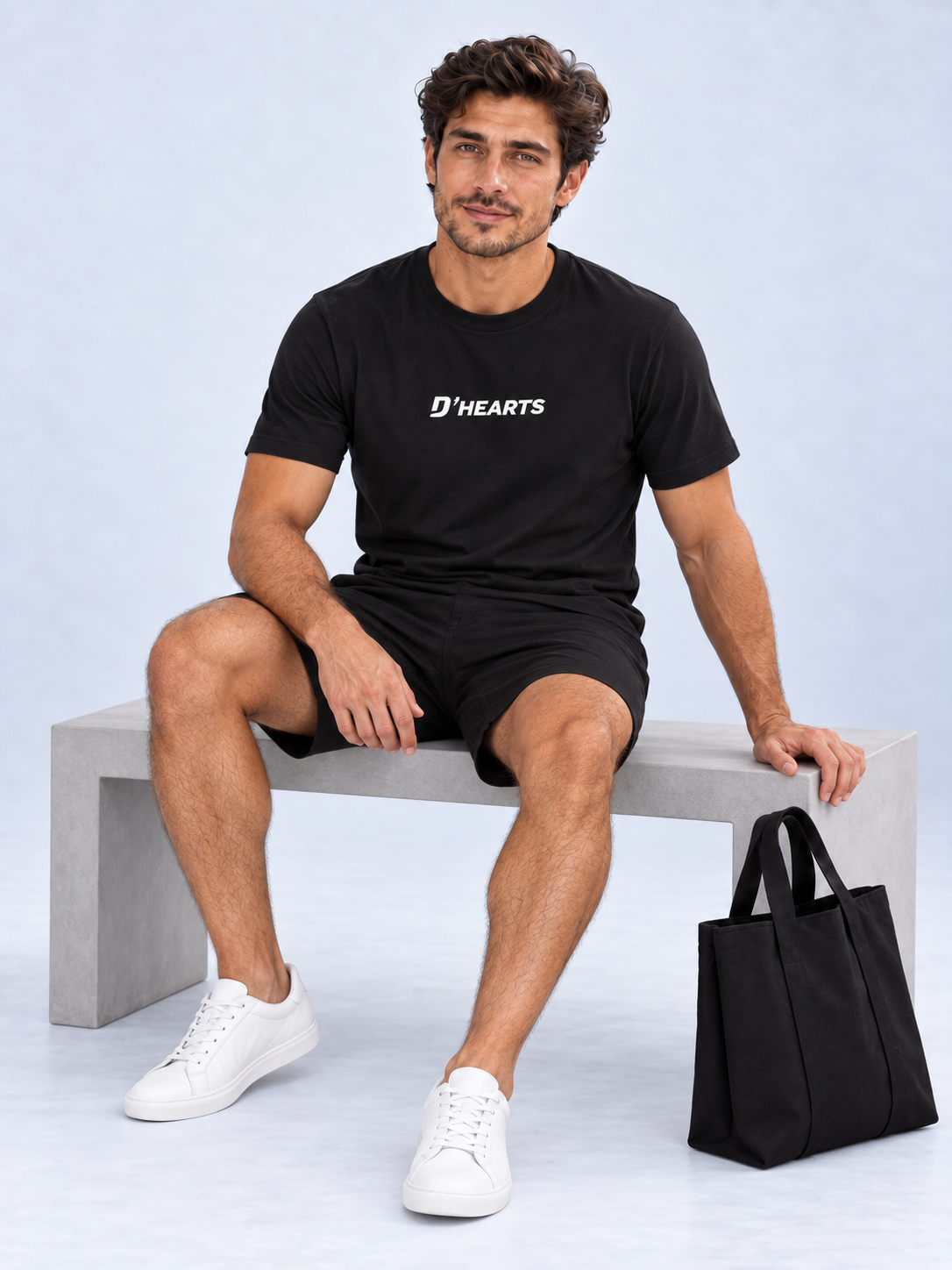 D'HEARTS unisex short sleeve tee in Black — Chest Logo